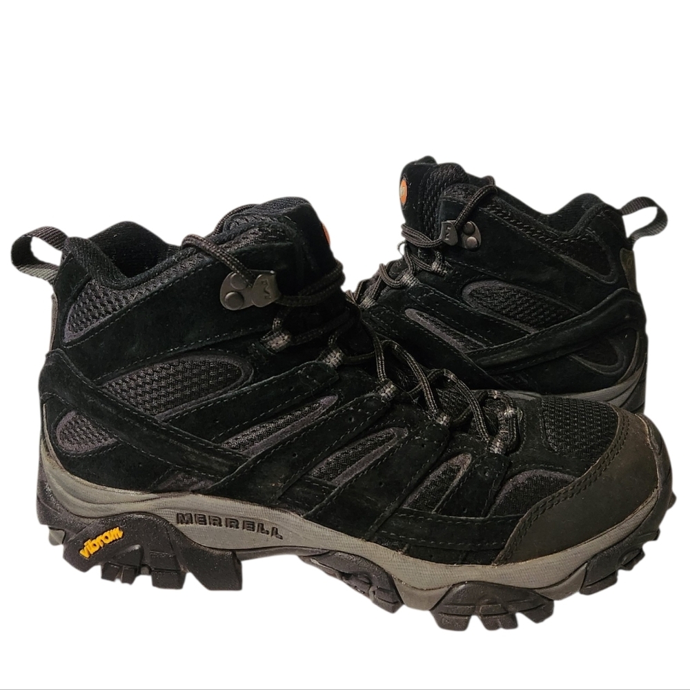 Merrell Moab 2 Mid Ventilator Black Athletic Hiking Boots Size 8 EUC